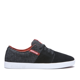 Supra Mens STACKS II Black/Bossa Nova/white Low Top Shoes | CA-98210